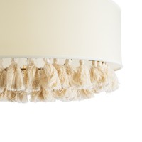 GLOBOSTAR® GINGER 02100 Boho Κρεμαστό Φωτιστικό Οροφής με Ντουί 1 x E27 AC 220-240V IP20 - Μπεζ & Λευκό - Μ50 x Π50 x Υ25cm