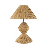 GLOBOSTAR® LUANA 02107 Boho Επιτραπέζιο Φωτιστικό Πορτατίφ με Ντουί 1 x E27 AC 220-240V IP20 - Μπεζ - Μ40 x Π40 x Υ50cm