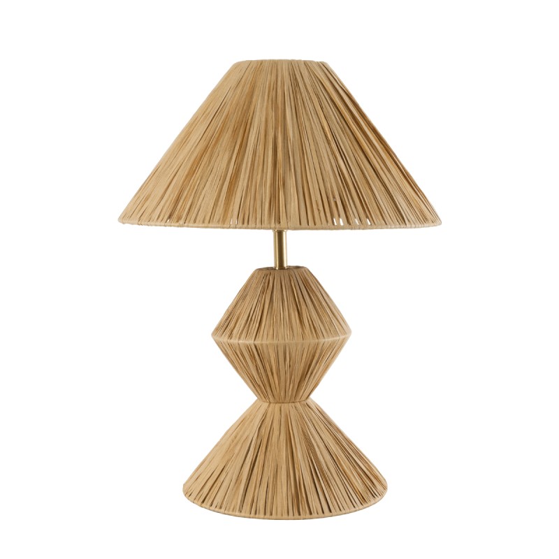 GLOBOSTAR® LUANA 02107 Boho Επιτραπέζιο Φωτιστικό Πορτατίφ με Ντουί 1 x E27 AC 220-240V IP20 - Μπεζ - Μ40 x Π40 x Υ50cm