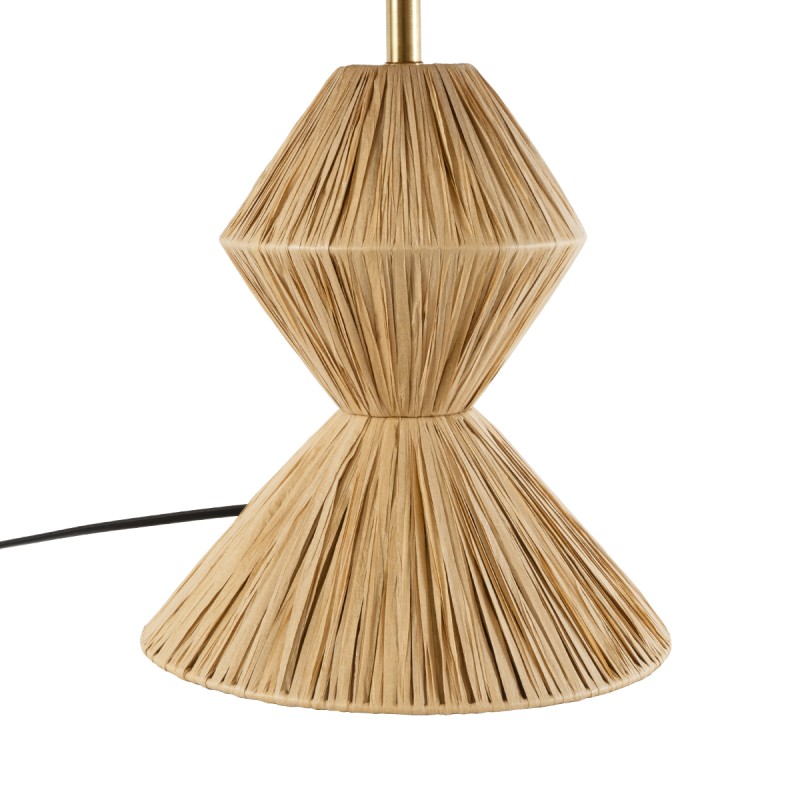 GLOBOSTAR® LUANA 02107 Boho Επιτραπέζιο Φωτιστικό Πορτατίφ με Ντουί 1 x E27 AC 220-240V IP20 - Μπεζ - Μ40 x Π40 x Υ50cm