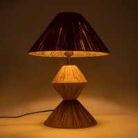 GLOBOSTAR® LUANA 02107 Boho Επιτραπέζιο Φωτιστικό Πορτατίφ με Ντουί 1 x E27 AC 220-240V IP20 - Μπεζ - Μ40 x Π40 x Υ50cm