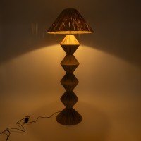 GLOBOSTAR® LUANA 02108 Boho Επιδαπέδιο Φωτιστικό με Ντουί 1 x E27 AC 220-240V IP20 - Μπεζ - Μ60 x Π60 x Υ150cm