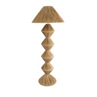 GLOBOSTAR® LUANA 02108 Boho Επιδαπέδιο Φωτιστικό με Ντουί 1 x E27 AC 220-240V IP20 - Μπεζ - Μ60 x Π60 x Υ150cm