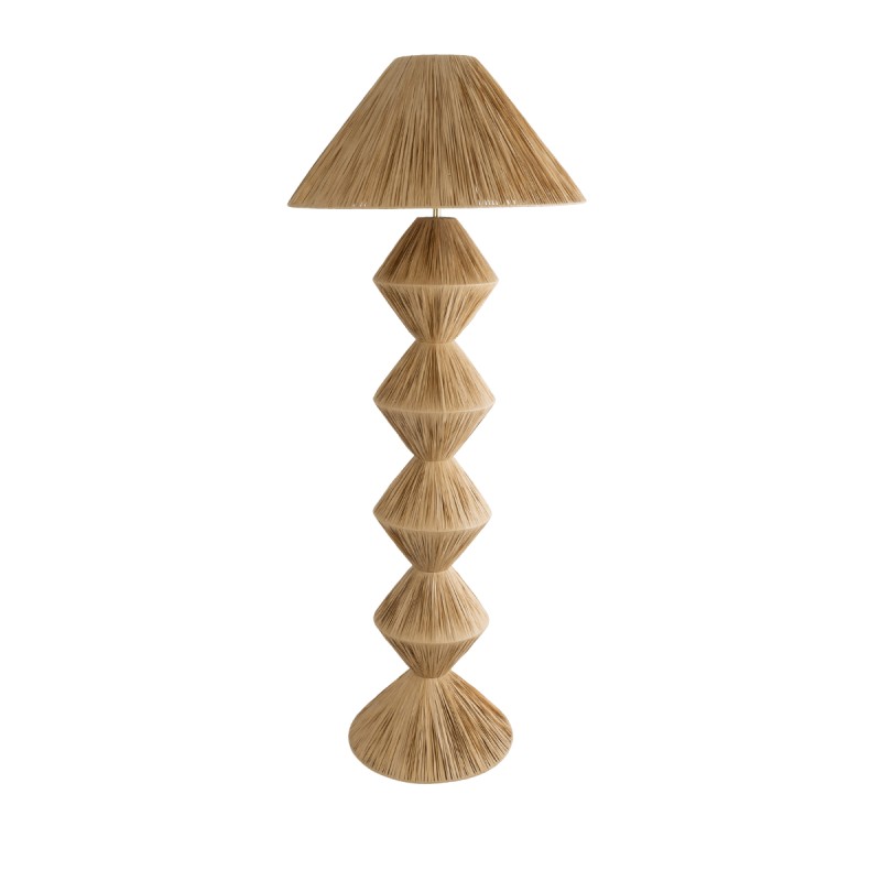 GLOBOSTAR® LUANA 02108 Boho Επιδαπέδιο Φωτιστικό με Ντουί 1 x E27 AC 220-240V IP20 - Μπεζ - Μ60 x Π60 x Υ150cm