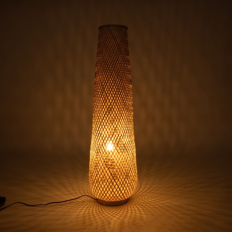GLOBOSTAR® MAMIZU 02109 Boho Επιδαπέδιο Φωτιστικό με Ντουί 1 x E27 AC 220-240V IP20 - Μπεζ - Μ28 x Π28 x Υ93cm