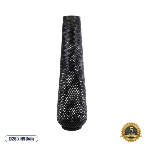 GLOBOSTAR® MAMIZU 02110 Boho Επιδαπέδιο Φωτιστικό με Ντουί 1 x E27 AC 220-240V IP20 - Μαύρο - Μ28 x Π28 x Υ93cm