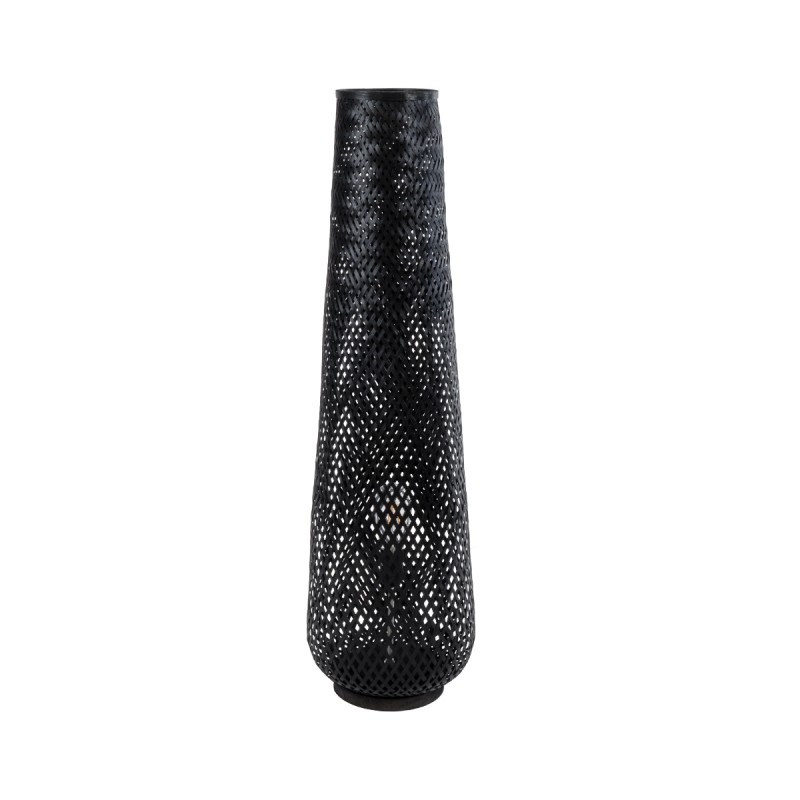 GLOBOSTAR® MAMIZU 02110 Boho Επιδαπέδιο Φωτιστικό με Ντουί 1 x E27 AC 220-240V IP20 - Μαύρο - Μ28 x Π28 x Υ93cm