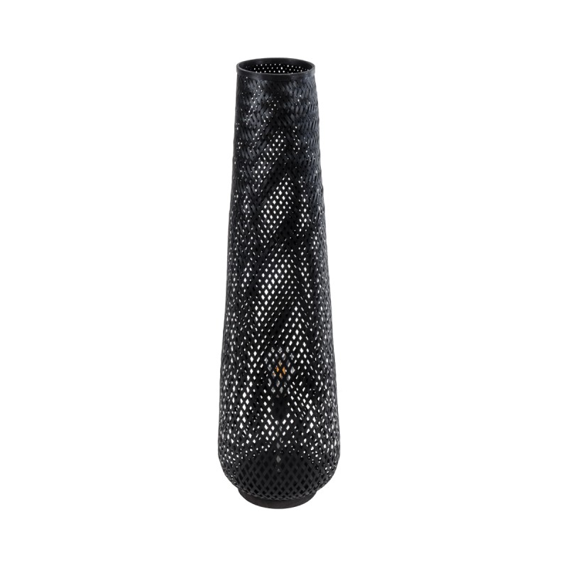 GLOBOSTAR® MAMIZU 02110 Boho Επιδαπέδιο Φωτιστικό με Ντουί 1 x E27 AC 220-240V IP20 - Μαύρο - Μ28 x Π28 x Υ93cm