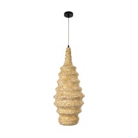GLOBOSTAR® MAUI 02114 Boho Κρεμαστό Φωτιστικό Οροφής με Ντουί 1 x E27 AC 220-240V IP20 - Μπεζ - Μ30 x Π30 x Y77cm