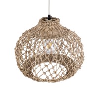 GLOBOSTAR® ECUADOR 02115 Boho Κρεμαστό Φωτιστικό Οροφής με Ντουί 1 x E27 AC 220-240V IP20 - Μπεζ - Μ35 x Π35 x Υ28cm