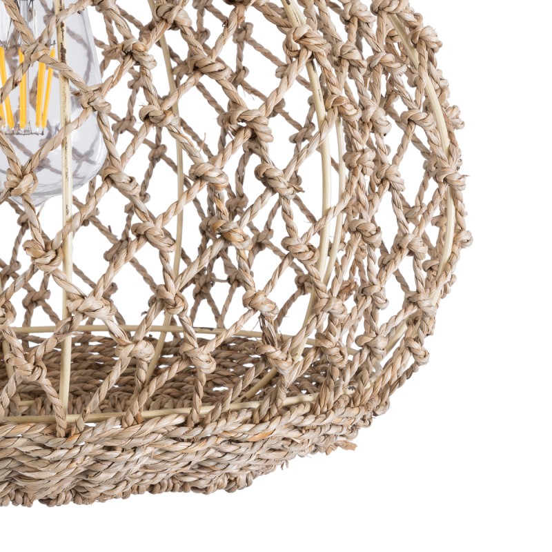GLOBOSTAR® ECUADOR 02115 Boho Κρεμαστό Φωτιστικό Οροφής με Ντουί 1 x E27 AC 220-240V IP20 - Μπεζ - Μ35 x Π35 x Υ28cm