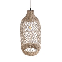 GLOBOSTAR® ECUADOR 02116 Boho Κρεμαστό Φωτιστικό Οροφής με Ντουί 1 x E27 AC 220-240V IP20 - Μπεζ - Μ23 x Π23 x Υ50cm