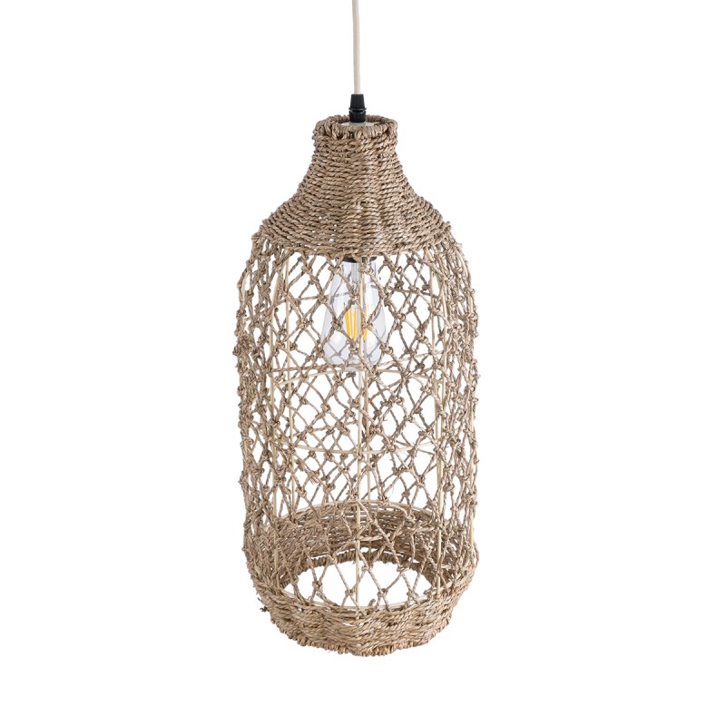 GLOBOSTAR® ECUADOR 02116 Boho Κρεμαστό Φωτιστικό Οροφής με Ντουί 1 x E27 AC 220-240V IP20 - Μπεζ - Μ23 x Π23 x Υ50cm