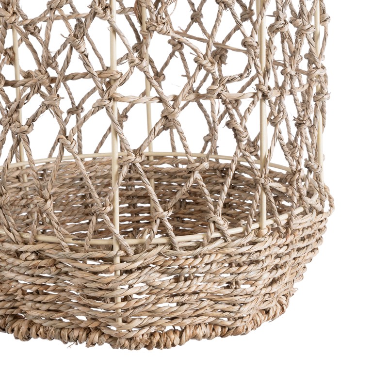 GLOBOSTAR® ECUADOR 02116 Boho Κρεμαστό Φωτιστικό Οροφής με Ντουί 1 x E27 AC 220-240V IP20 - Μπεζ - Μ23 x Π23 x Υ50cm