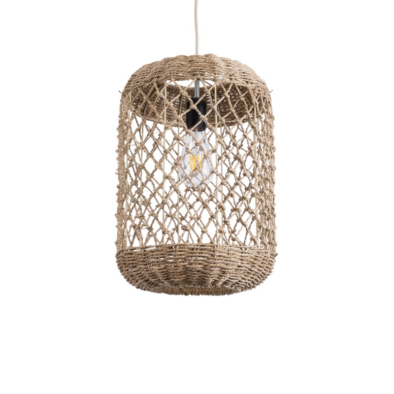 GLOBOSTAR® ECUADOR 02117 Boho Κρεμαστό Φωτιστικό Οροφής με Ντουί 1 x E27 AC 220-240V IP20 - Μπεζ - Μ28 x Π28 x Υ40cm