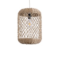 GLOBOSTAR® ECUADOR 02117 Boho Κρεμαστό Φωτιστικό Οροφής με Ντουί 1 x E27 AC 220-240V IP20 - Μπεζ - Μ28 x Π28 x Υ40cm