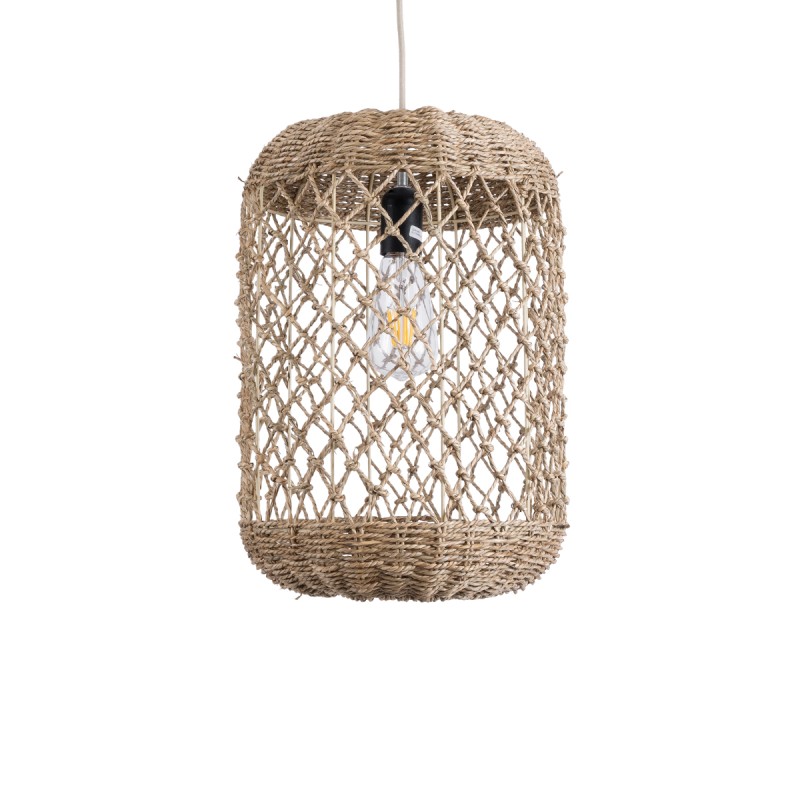GLOBOSTAR® ECUADOR 02117 Boho Κρεμαστό Φωτιστικό Οροφής με Ντουί 1 x E27 AC 220-240V IP20 - Μπεζ - Μ28 x Π28 x Υ40cm