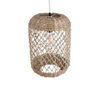 GLOBOSTAR® ECUADOR 02117 Boho Κρεμαστό Φωτιστικό Οροφής με Ντουί 1 x E27 AC 220-240V IP20 - Μπεζ - Μ28 x Π28 x Υ40cm