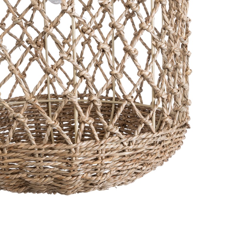 GLOBOSTAR® ECUADOR 02117 Boho Κρεμαστό Φωτιστικό Οροφής με Ντουί 1 x E27 AC 220-240V IP20 - Μπεζ - Μ28 x Π28 x Υ40cm