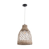 GLOBOSTAR® ECUADOR 02118 Boho Κρεμαστό Φωτιστικό Οροφής με Ντουί 1 x E27 AC 220-240V IP20 - Μπεζ - Μ25 x Π25 x Υ35cm