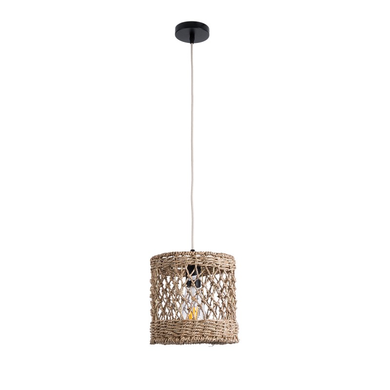 GLOBOSTAR® ECUADOR 02120 Boho Κρεμαστό Φωτιστικό Οροφής με Ντουί 1 x E27 AC 220-240V IP20 - Μπεζ - Μ20 x Π20 x Υ20cm