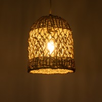 GLOBOSTAR® ECUADOR 02121 Boho Κρεμαστό Φωτιστικό Οροφής με Ντουί 1 x E27 AC 220-240V IP20 - Μπεζ - Μ20 x Π20 x Υ25cm