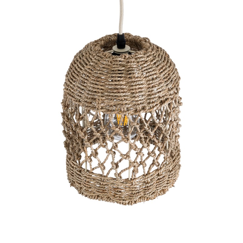 GLOBOSTAR® ECUADOR 02121 Boho Κρεμαστό Φωτιστικό Οροφής με Ντουί 1 x E27 AC 220-240V IP20 - Μπεζ - Μ20 x Π20 x Υ25cm