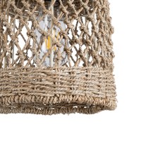 GLOBOSTAR® ECUADOR 02121 Boho Κρεμαστό Φωτιστικό Οροφής με Ντουί 1 x E27 AC 220-240V IP20 - Μπεζ - Μ20 x Π20 x Υ25cm
