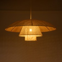 GLOBOSTAR® ZORA 02139 Boho Κρεμαστό Φωτιστικό Οροφής με Ντουί 1 x E27 AC 220-240V IP20 - Μπεζ - Μ80 x Π80 x Υ32cm