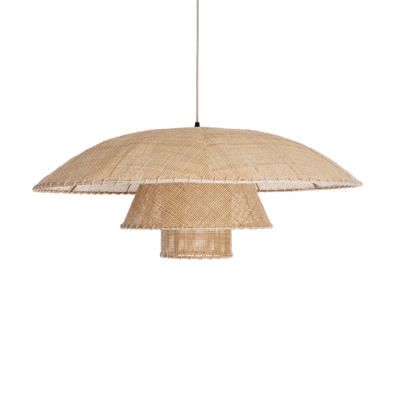 GLOBOSTAR® ZORA 02139 Boho Κρεμαστό Φωτιστικό Οροφής με Ντουί 1 x E27 AC 220-240V IP20 - Μπεζ - Μ80 x Π80 x Υ32cm