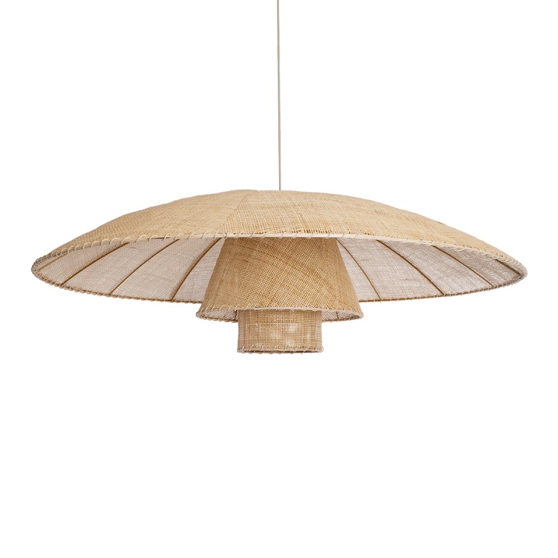 GLOBOSTAR® ZORA 02140 Boho Κρεμαστό Φωτιστικό Οροφής με Ντουί 1 x E27 AC 220-240V IP20 - Μπεζ - Μ120 x Π120 x Υ40cm