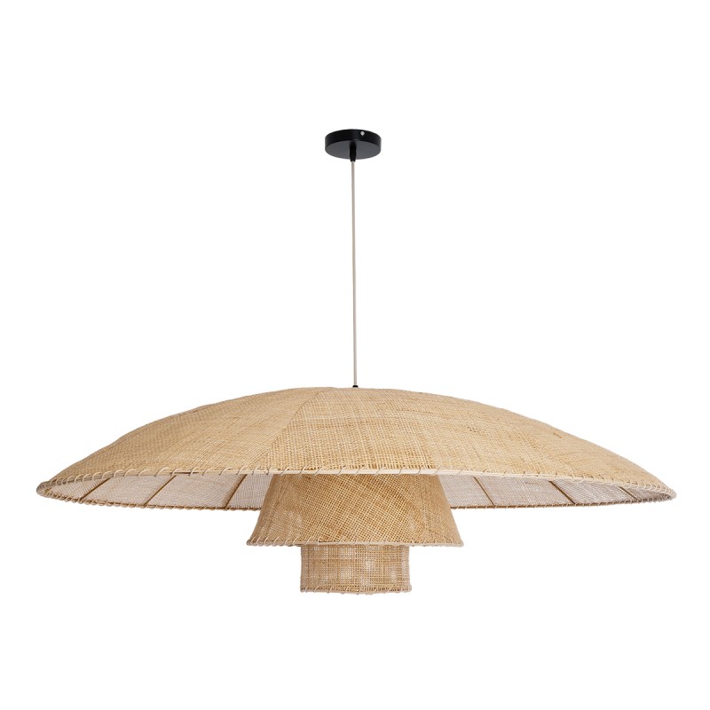 GLOBOSTAR® ZORA 02140 Boho Κρεμαστό Φωτιστικό Οροφής με Ντουί 1 x E27 AC 220-240V IP20 - Μπεζ - Μ120 x Π120 x Υ40cm