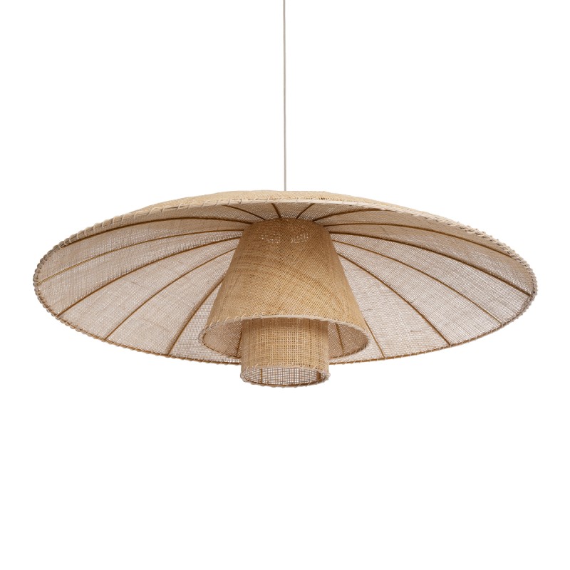 GLOBOSTAR® ZORA 02140 Boho Κρεμαστό Φωτιστικό Οροφής με Ντουί 1 x E27 AC 220-240V IP20 - Μπεζ - Μ120 x Π120 x Υ40cm