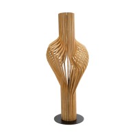 GLOBOSTAR® MIHIRO 02150 Boho Επιδαπέδιο Φωτιστικό με Ντουί 1 x E27 AC 220-240V IP20 - Μπέζ & Μαύρο - Μ48 x Π48 x Υ120cm