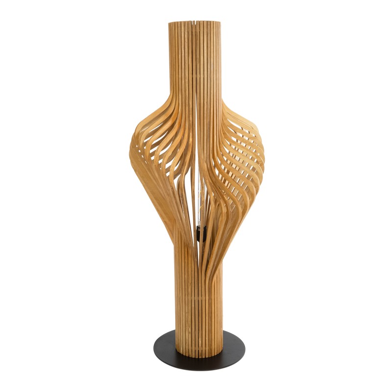 GLOBOSTAR® MIHIRO 02150 Boho Επιδαπέδιο Φωτιστικό με Ντουί 1 x E27 AC 220-240V IP20 - Μπέζ & Μαύρο - Μ48 x Π48 x Υ120cm
