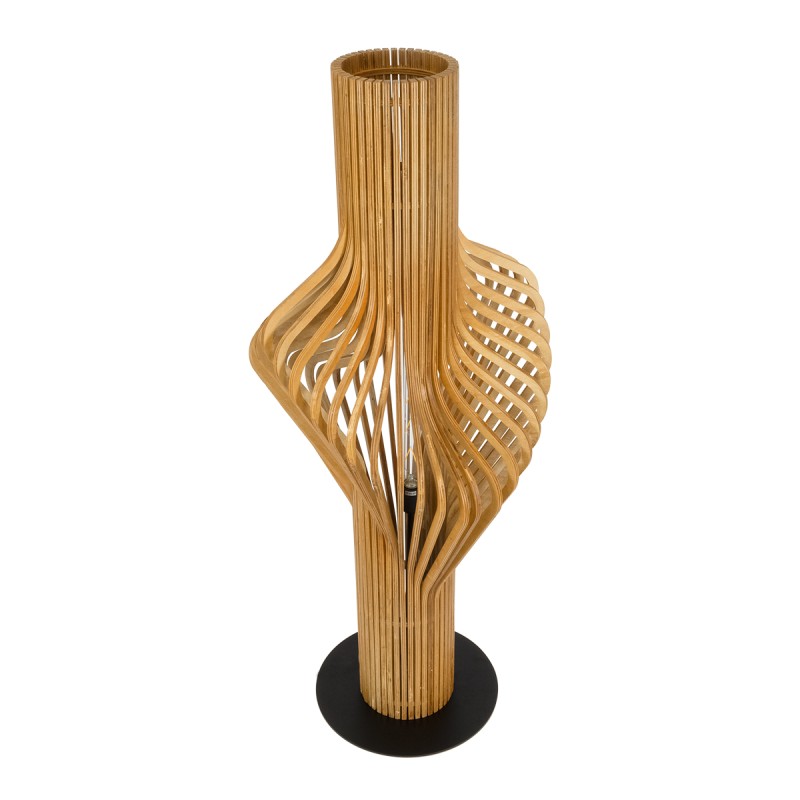 GLOBOSTAR® MIHIRO 02150 Boho Επιδαπέδιο Φωτιστικό με Ντουί 1 x E27 AC 220-240V IP20 - Μπέζ & Μαύρο - Μ48 x Π48 x Υ120cm