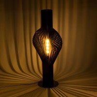 GLOBOSTAR® MIHIRO 02151 Boho Επιδαπέδιο Φωτιστικό με Ντουί 1 x E27 AC 220-240V IP20 - Καφέ & Μαύρο - Μ48 x Π48 x Υ120cm