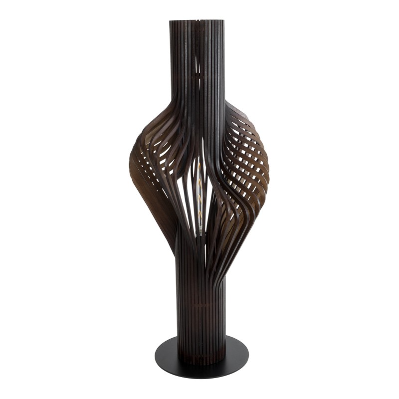 GLOBOSTAR® MIHIRO 02151 Boho Επιδαπέδιο Φωτιστικό με Ντουί 1 x E27 AC 220-240V IP20 - Καφέ & Μαύρο - Μ48 x Π48 x Υ120cm
