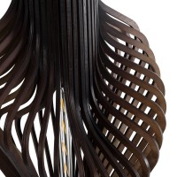 GLOBOSTAR® MIHIRO 02151 Boho Επιδαπέδιο Φωτιστικό με Ντουί 1 x E27 AC 220-240V IP20 - Καφέ & Μαύρο - Μ48 x Π48 x Υ120cm