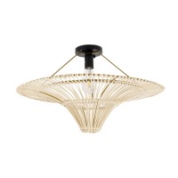 GLOBOSTAR® PALERMO 02152 Boho Κρεμαστό Φωτιστικό Οροφής με Ντουί 1 x E27 AC 220-240V IP20 - Μπεζ - Μ60 x Π60 x Υ36cm