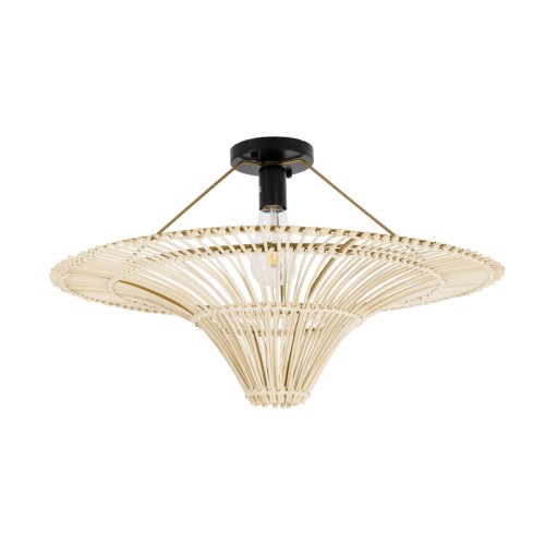 GLOBOSTAR® PALERMO 02152 Boho Κρεμαστό Φωτιστικό Οροφής με Ντουί 1 x E27 AC 220-240V IP20 - Μπεζ - Μ60 x Π60 x Υ36cm