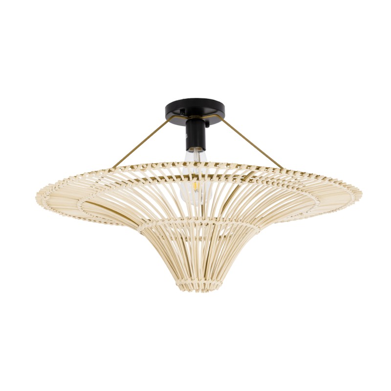 GLOBOSTAR® PALERMO 02152 Boho Κρεμαστό Φωτιστικό Οροφής με Ντουί 1 x E27 AC 220-240V IP20 - Μπεζ - Μ60 x Π60 x Υ36cm