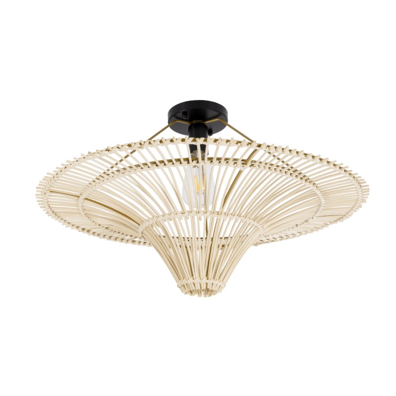 GLOBOSTAR® PALERMO 02152 Boho Κρεμαστό Φωτιστικό Οροφής με Ντουί 1 x E27 AC 220-240V IP20 - Μπεζ - Μ60 x Π60 x Υ36cm