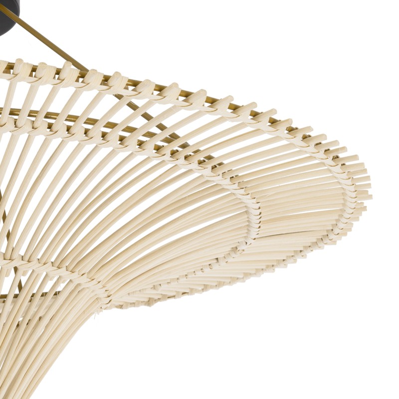 GLOBOSTAR® PALERMO 02152 Boho Κρεμαστό Φωτιστικό Οροφής με Ντουί 1 x E27 AC 220-240V IP20 - Μπεζ - Μ60 x Π60 x Υ36cm
