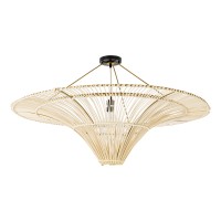 GLOBOSTAR® PALERMO 02153 Boho Φωτιστικό Οροφής με Ντουί 1 x E27 AC 220-240V IP20 - Μπεζ - Μ100 x Π100 x Υ55cm