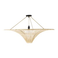 GLOBOSTAR® PALERMO 02153 Boho Φωτιστικό Οροφής με Ντουί 1 x E27 AC 220-240V IP20 - Μπεζ - Μ100 x Π100 x Υ55cm