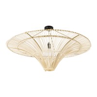 GLOBOSTAR® PALERMO 02153 Boho Φωτιστικό Οροφής με Ντουί 1 x E27 AC 220-240V IP20 - Μπεζ - Μ100 x Π100 x Υ55cm