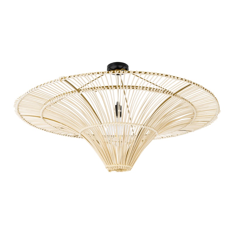 GLOBOSTAR® PALERMO 02153 Boho Φωτιστικό Οροφής με Ντουί 1 x E27 AC 220-240V IP20 - Μπεζ - Μ100 x Π100 x Υ55cm