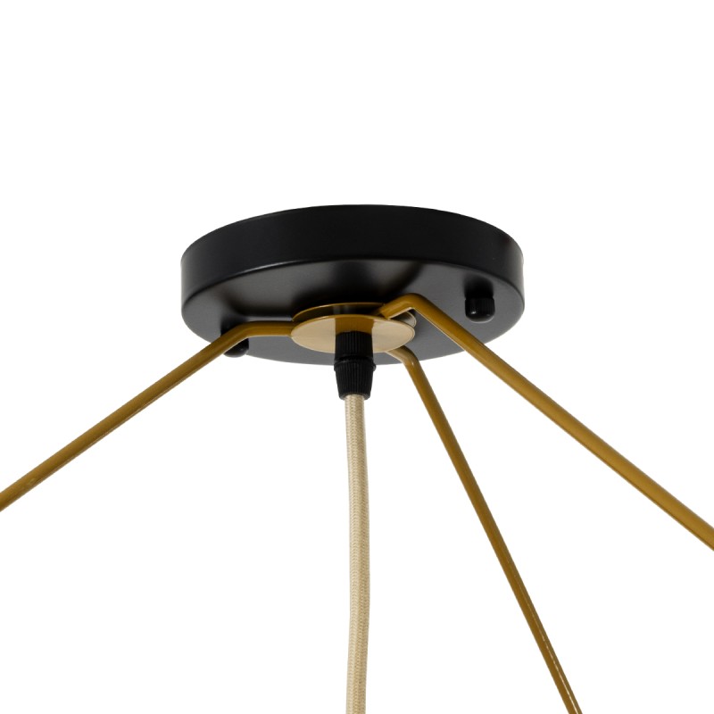 GLOBOSTAR® PALERMO 02153 Boho Φωτιστικό Οροφής με Ντουί 1 x E27 AC 220-240V IP20 - Μπεζ - Μ100 x Π100 x Υ55cm