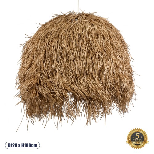 GLOBOSTAR® GUADELOUPE 02159 Boho Κρεμαστό Φωτιστικό Οροφής με Ντουί 1 x E27 AC 220-240V IP20 - Μπεζ - Μ120 x Π120 x Υ100cm